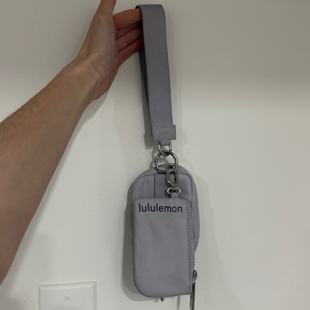 Purple lululemon dual pouch wristlet
